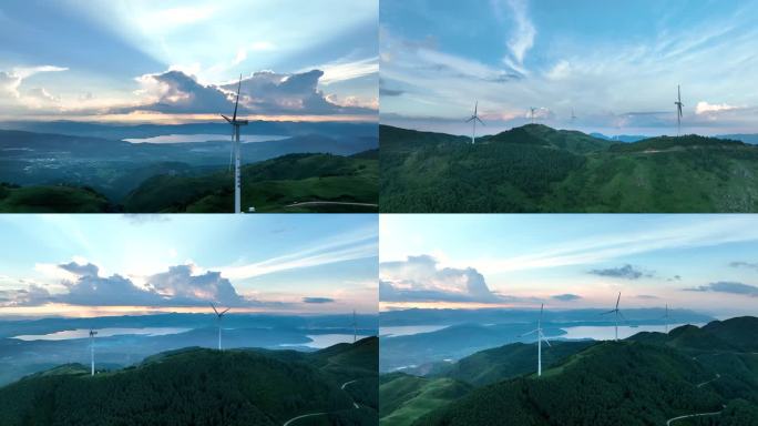 云南风光群山风车风力发电能源
