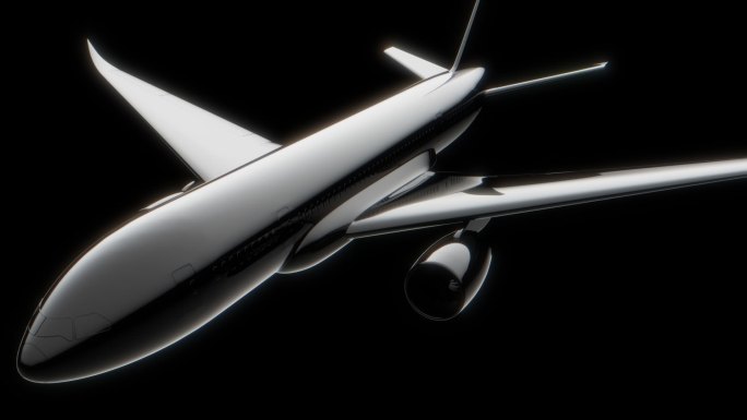 黑白金属质感飞机展示