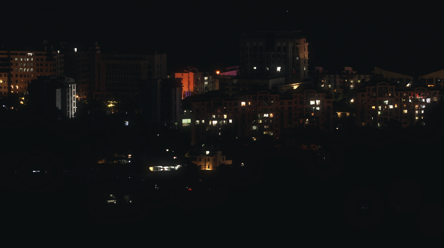 4k 深夜的海边城市 万家灯火 灯火通明