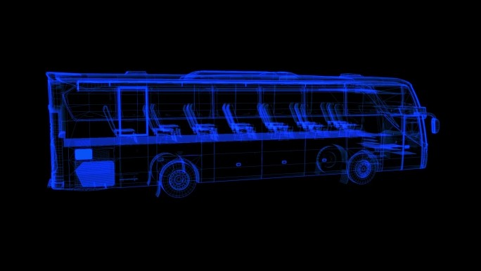 科技线框  巴士  大巴  客车