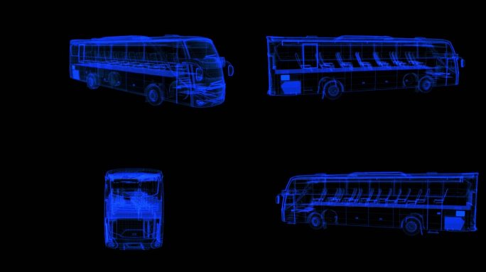 科技线框  巴士  大巴  客车