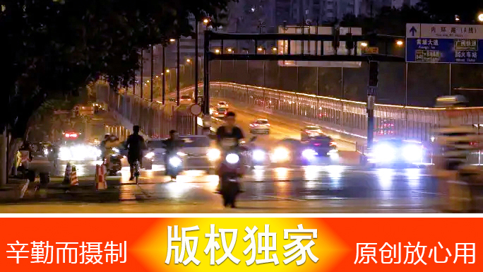 多种唯美车灯光斑下班高峰期车水马龙夜景