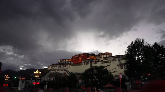 西藏 布达拉宫4K延时 日转夜