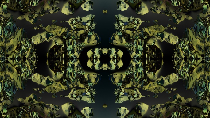 【4K时尚背景】绿野丛林镜像万花筒幻影秀
