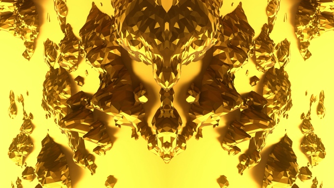 【4K时尚背景】黄金浮雕旋转空间3D图形