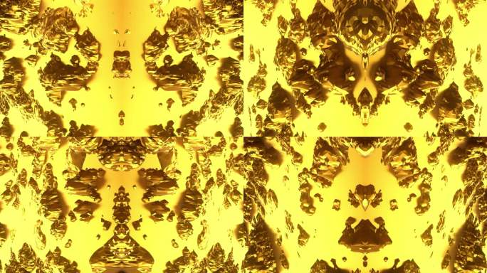 【4K时尚背景】黄金浮雕旋转空间3D图形