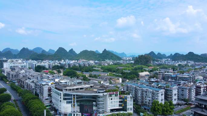 桂林航拍市区全景