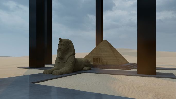金字塔狮身人面像创意动画
