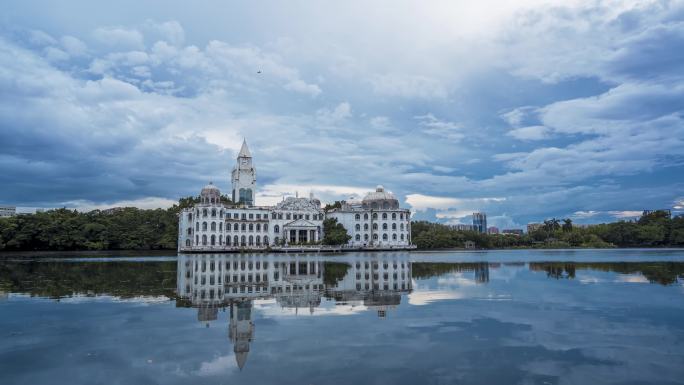 广州流花湖公园雨后延时