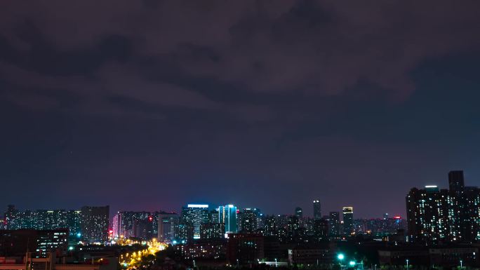 合肥城市夜景 闪电