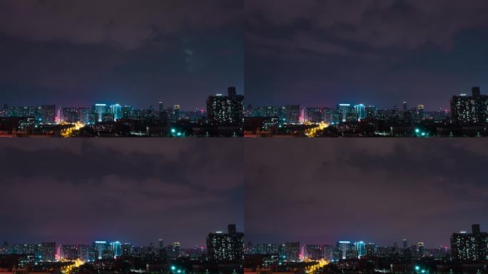 合肥城市夜景 闪电