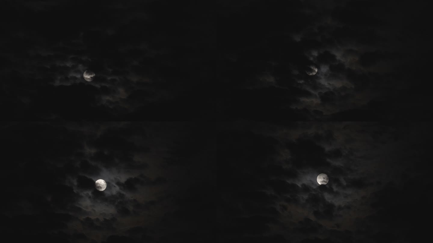 圆月在云中穿梭