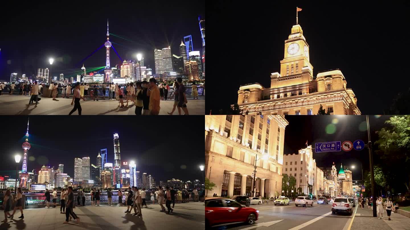 上海外滩夜景热闹景象