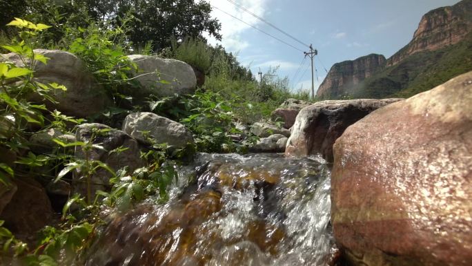 小瀑布 溪流 河水 河滩