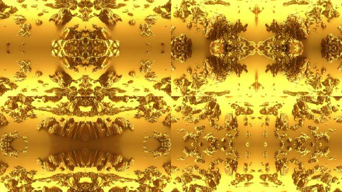 【4K时尚背景】黄金墙壁旋转空间花纹图形