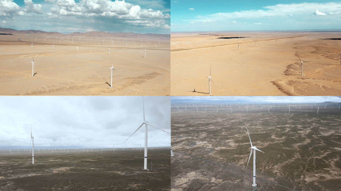 中国风力发电场4K航拍