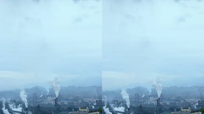 四川省达州市西外工厂排放白烟