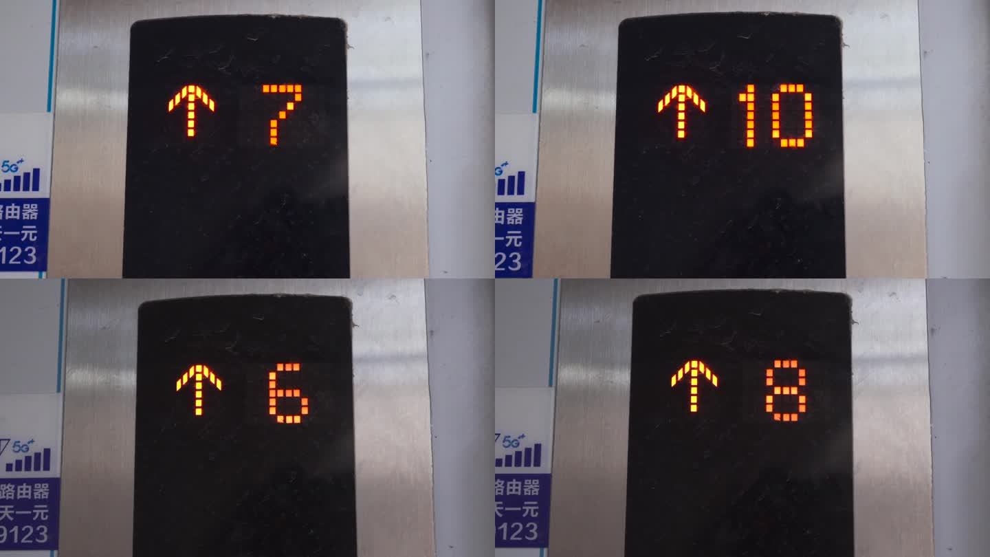 上升的电梯指示牌液晶屏