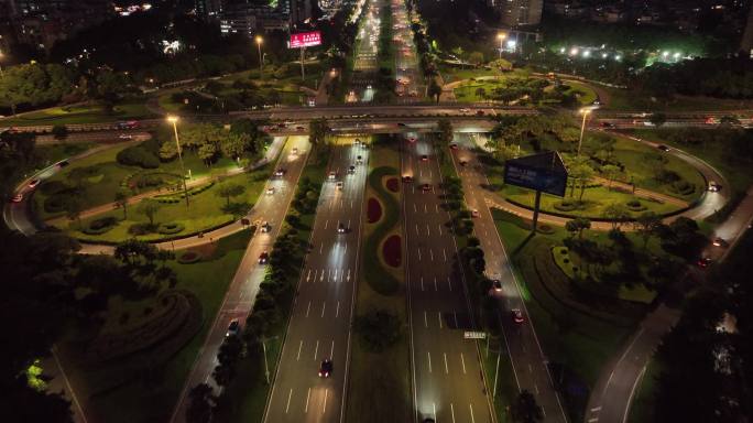 4K 东莞航拍 东莞大道 三元立交桥夜景