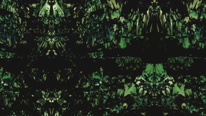 【4K时尚背景】绿野丛林碎片空间花纹几何