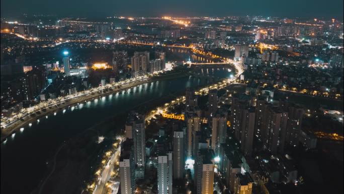 湖南衡阳蒸水夜景延时摄影