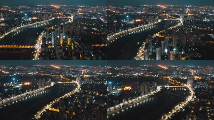 湖南衡阳蒸水夜景延时摄影