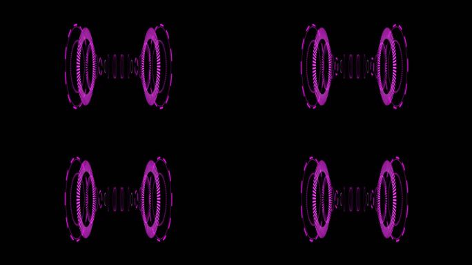 4K高科技立体圆环通道视频紫色3