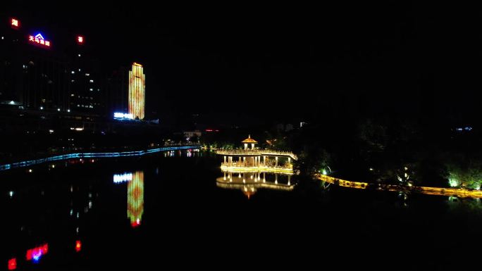 蒙自南湖夜景航拍
