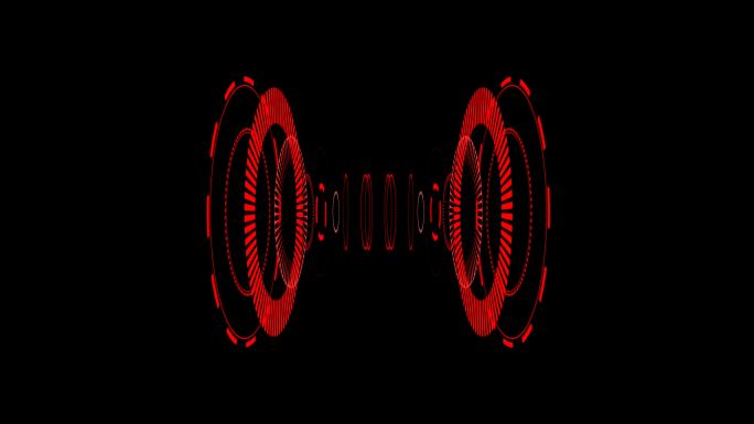 4K高科技立体圆环通道视频红色3