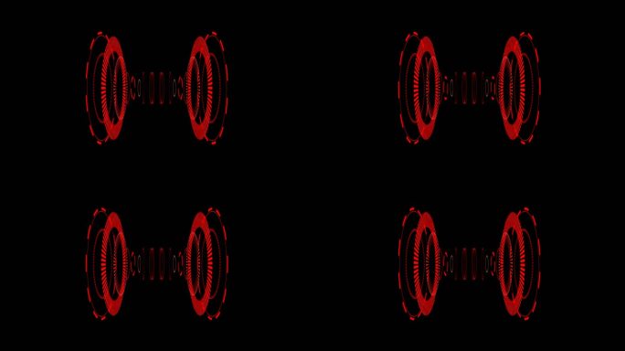 4K高科技立体圆环通道视频红色3