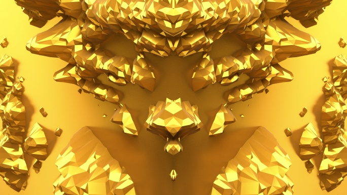 【4K时尚背景】黄金浮雕旋转空间立体视觉
