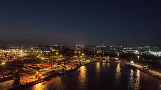 4K 东莞航拍 东莞港 夜景 御三