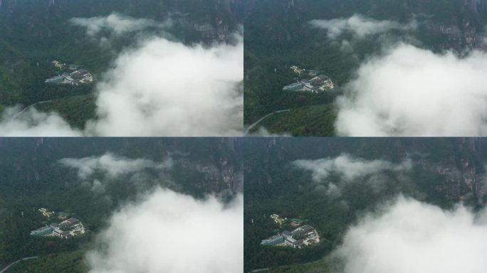 台州仙居县神仙居景区云海风光 航拍