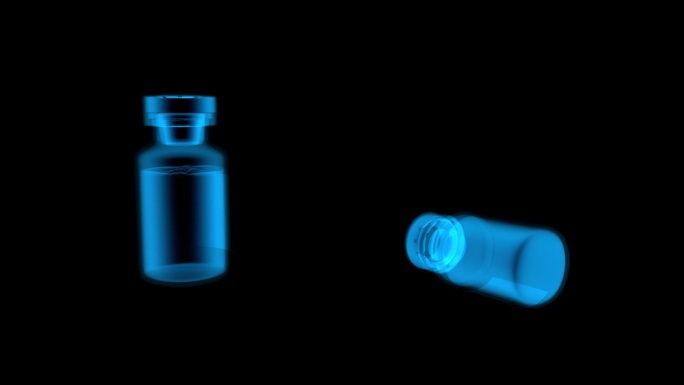 蓝色全息科技疫苗瓶素材带通道