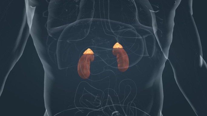 医学 人体 器官 肾脏 肾上腺 三维动画