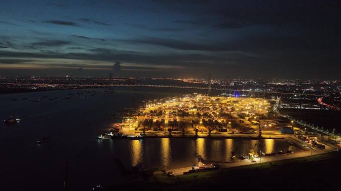 4K 东莞航拍 东莞港 夜景 御三