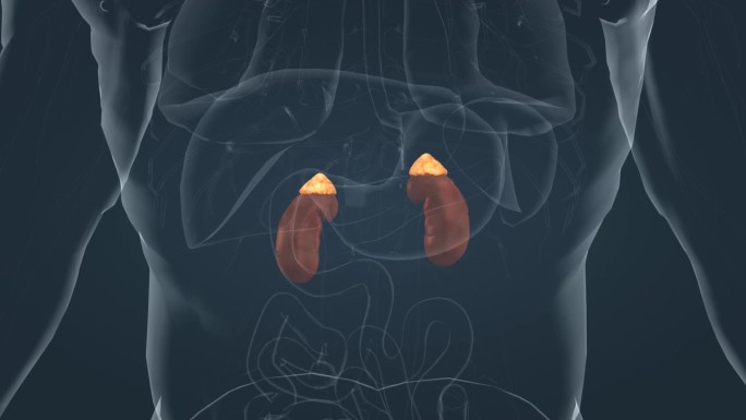 内分泌系统肝脏肾上腺素医学人体三维动画