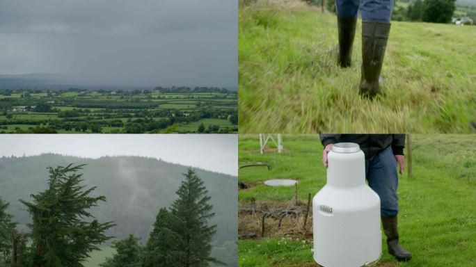 爱尔兰利莫瑞克田野农庄自动雨量计