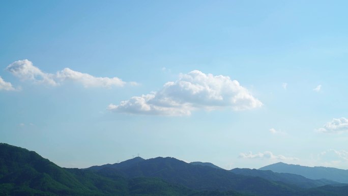 山上云朵延时天空蓝天白云乡村自然风光风景