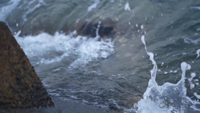 海边海水海鸥空镜