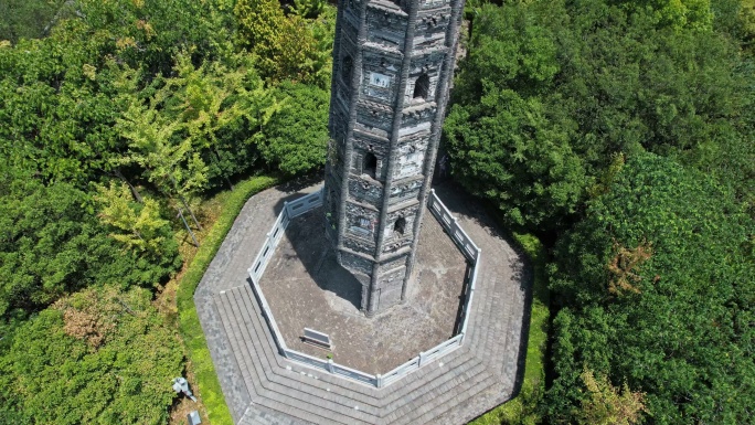 上海天马山顶宝塔特写