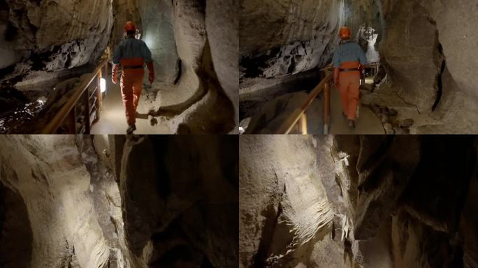 弗马纳郡科学家考察大理石洞穴溶洞岩石2
