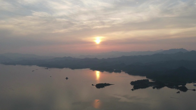 航拍浙江千岛湖风景