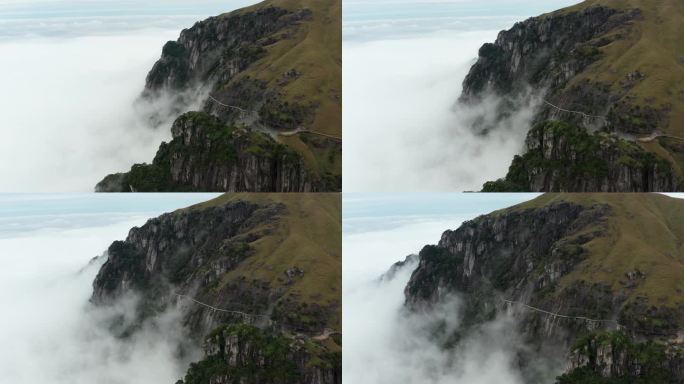 江西武功山高山草甸云海风光4K航拍