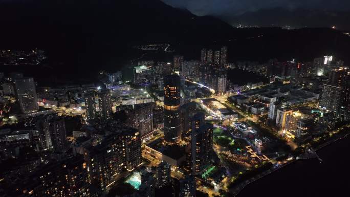 盐田区凯悦酒店夜景航拍