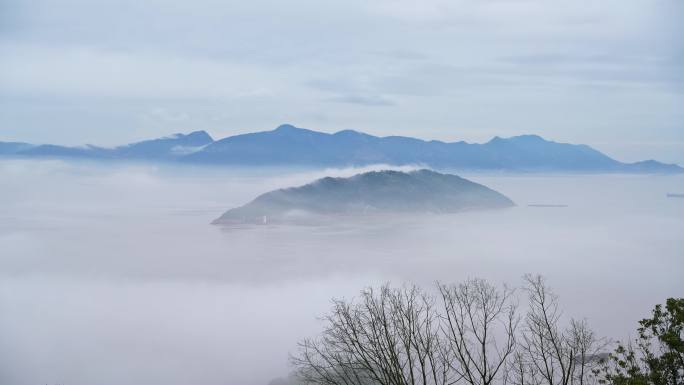 玉环大麦屿街道鲜叠海域横址山岛云海云雾