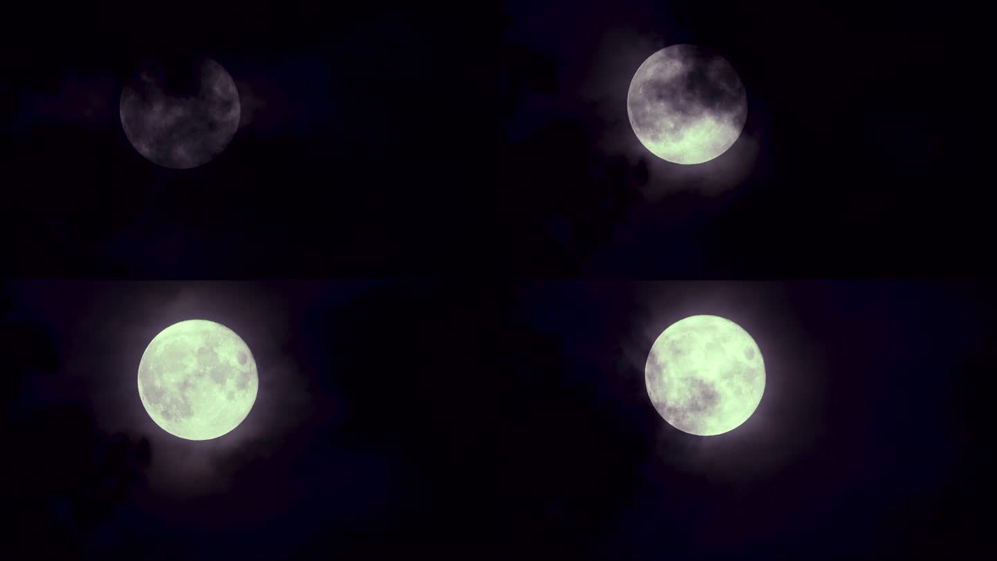 4K超级月亮中秋节团圆亮高清实拍夜空素材