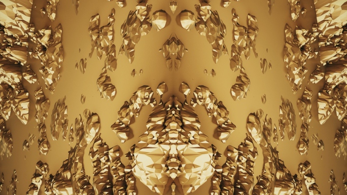 【4K时尚背景】空间旋转图形黄金流动浮雕
