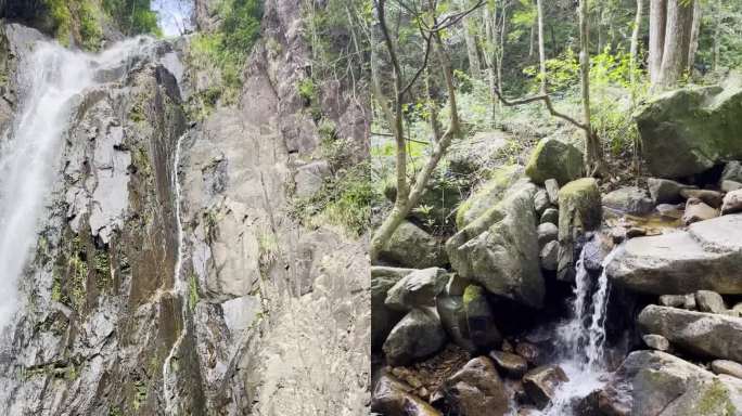 广西贺州姑婆山的野外小溪水流特写