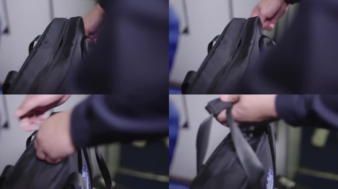 【4K】男子检查飞机行李箱排除安全隐患